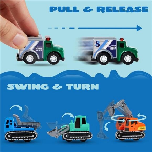 25 Pieces Pull Back Cars and Trucks Toy Vehicles Set for Toddlers, Girls - Picture 4 of 7